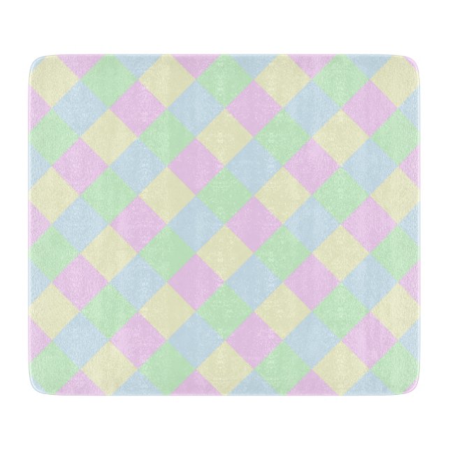 Light Pastel Modern Pattern Glass Cutting Board (Front)