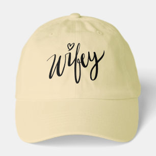 Light pastel pale yellow wifey hat
