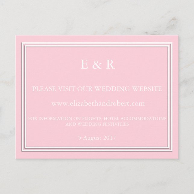 Light Pastel Pink Wedding Invitation Set (Front)