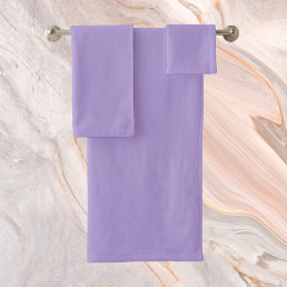 Light Pastel Purple Solid Color Bath Towel Set