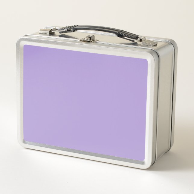 Light Pastel Purple Solid Color Metal Lunch Box (Front)