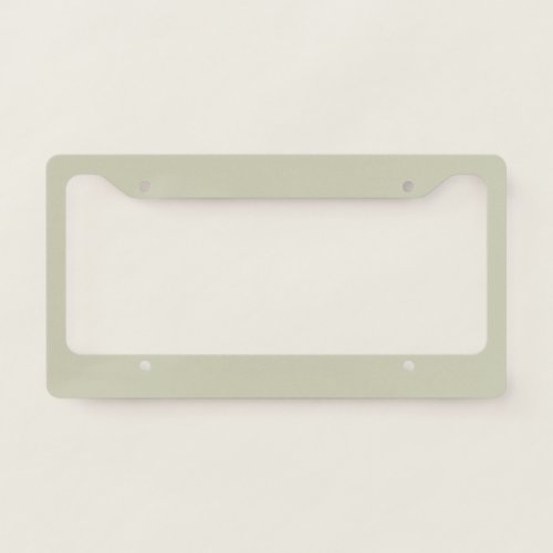 Light Pastel Sage Green Solid Color Background License Plate Frame