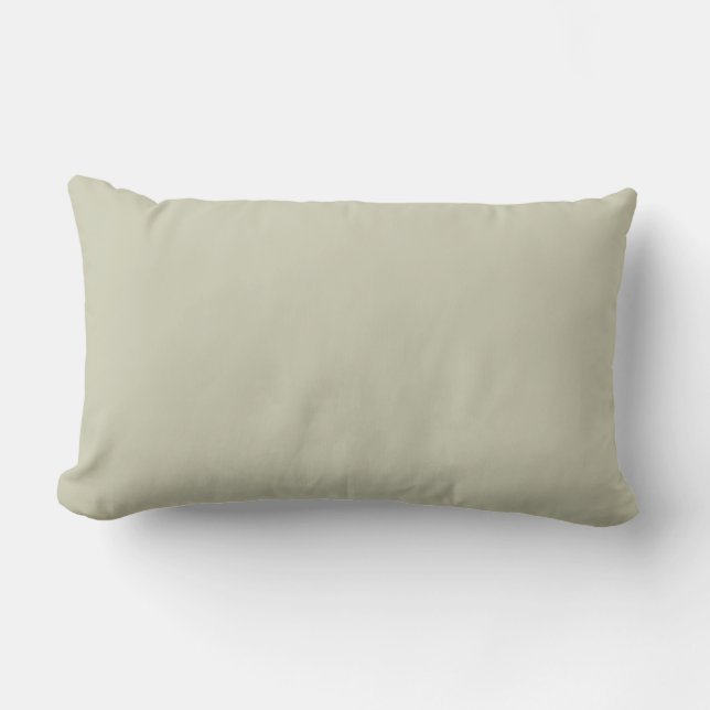 Light Pastel Sage Green Solid Color Background Lumbar Pillow (Front)