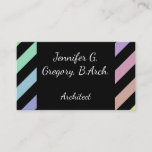 [ Thumbnail: Light Pastel Stripes Architect Business Card ]