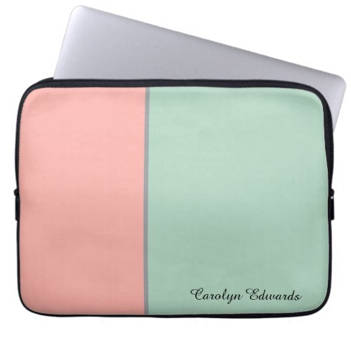 Light Pastels Peach  Jungle Mist Personalized Laptop Sleeve