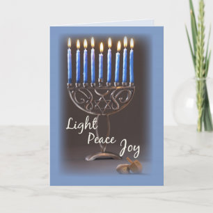 Light, Peace, Joy, Hanukkah Holiday Card