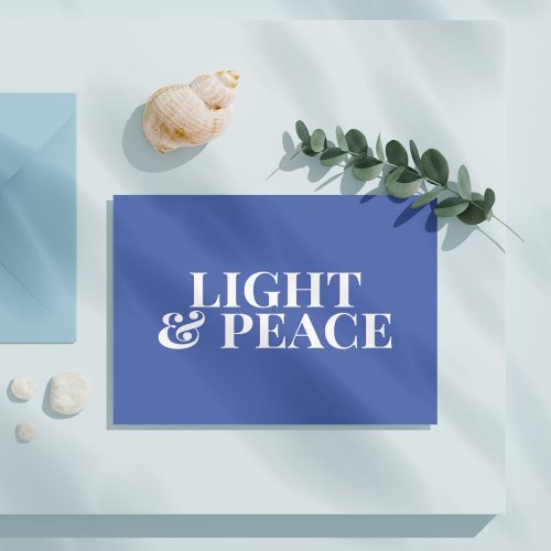 Light  Peace _ Modern Typography Hanukkah Postcard