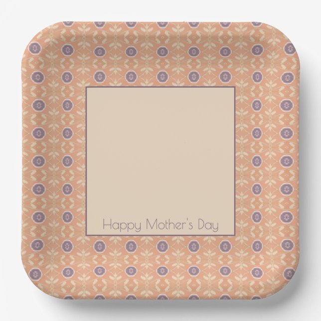 Light Peach And Purple Paper Plates (Front)