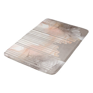 Light Peach and Tan Abstract  Bath Mat
