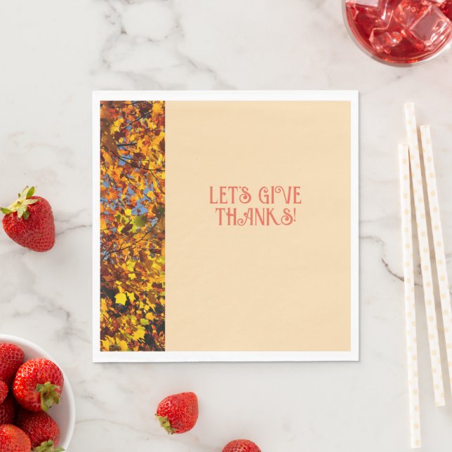 Light Peach  Dinner Autumn Happy Thanks giving Napkins (Insitu)