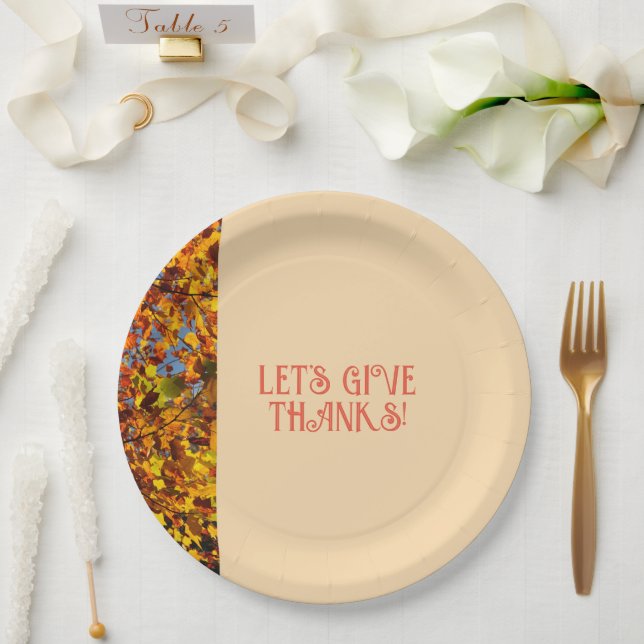 Light Peach  Family Gathering  Happy Thanks giving Paper Plates (Wedding)