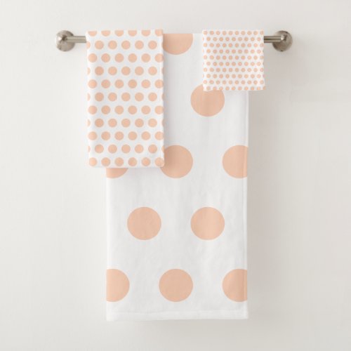 Light Peach Fuzz White Custom Colors Cute Pretty Bath Towel Set