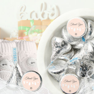 Light Peach Minimalist Baby Girl Shower Thank You Hershey®'s Kisses®