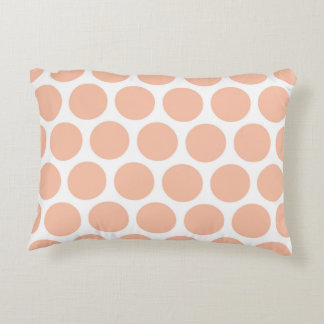 Light Peach Retro Colorful Modern Polka Dots Accent Pillow