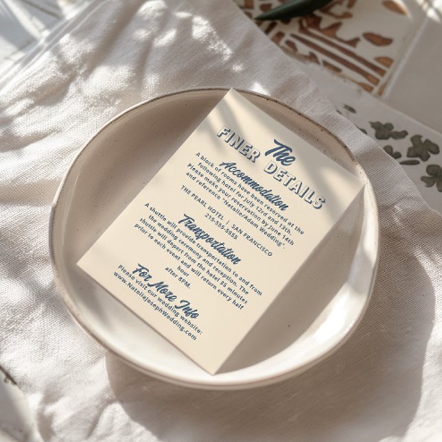 Light Peach Retro Funky Modern Wedding Details   Enclosure Card (Creator Uploaded)