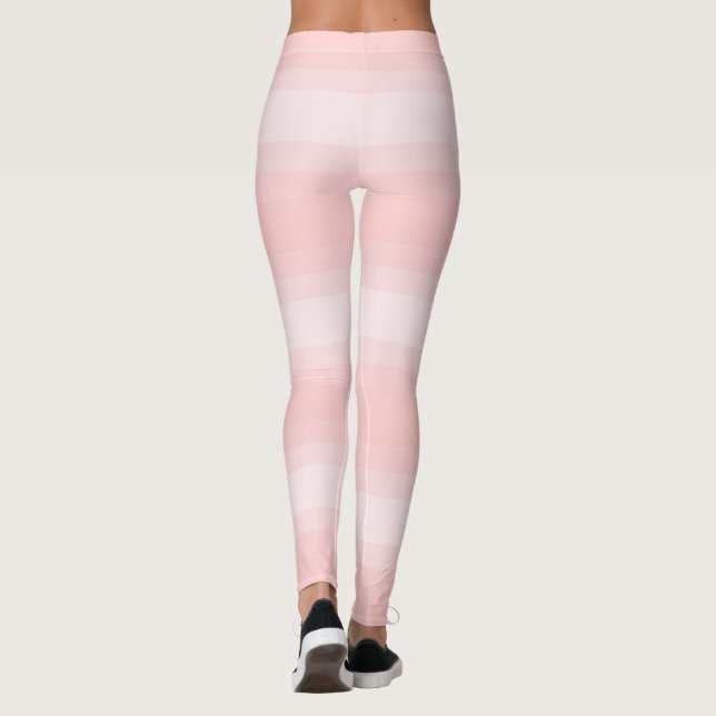 Light Peach Stripes Cute Stylish Template Best Leggings (Back)