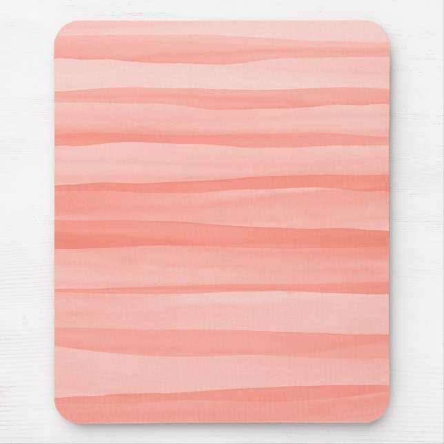 Light Peach Watercolor Lines Pattern Mouse Pad (Front)