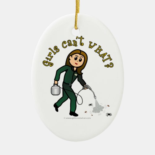 Light Pest Control Girl Ceramic Ornament