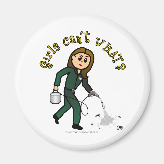 Light Pest Control Girl Magnet (Front)