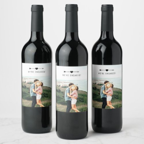 Light Photo  Engagement Announcement  Wine Label