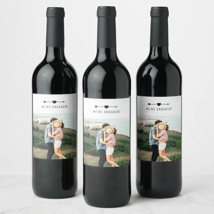 Light Photo | Engagement Announcement | Wine Label | Zazzle