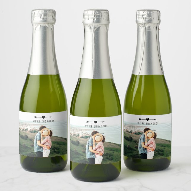 Light Photo | Engagement | Mini Sparkling Wine Lab Sparkling Wine Label (Bottles)