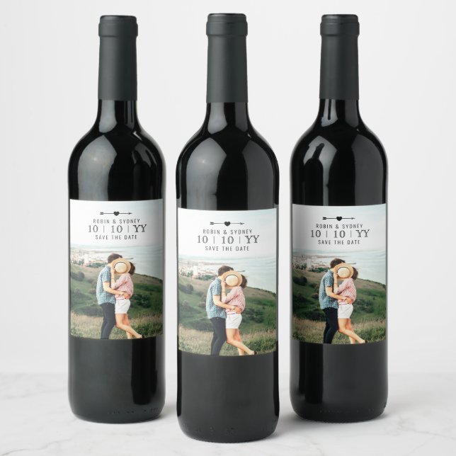 Light Photo | Save The Date | Wine Label (Bottles)