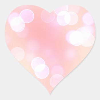 Light Pink Aesthetic Bokeh Pattern Heart Sticker by TabbyGun at Zazzle