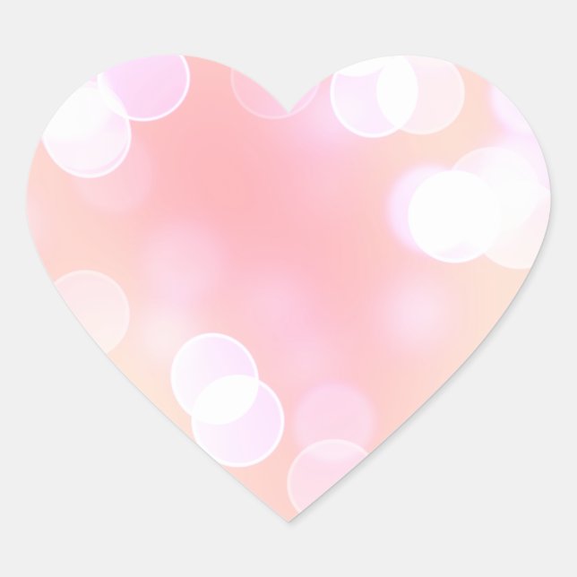 Light Pink Aesthetic Bokeh Pattern Heart Sticker (Front)
