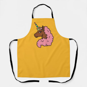 Light Pink Afro Unicorn Apron
