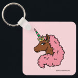 Light Pink Afro Unicorn Keychain<br><div class="desc">Discover the vibrant world of this Afro Unicorn with a bold pink mane. This officially licensed design is perfect for those who want to stand out. Customizable for a personal touch,  this unicorn brings charm and flair to any collection. Celebrate your individuality with this stylish design.</div>