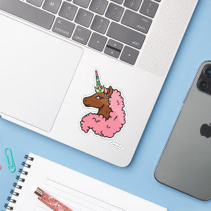 Light Pink Afro Unicorn Sticker