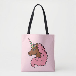 Light Pink Afro Unicorn Tote Bag
