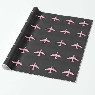 Light Pink Airplane Wrapping Paper