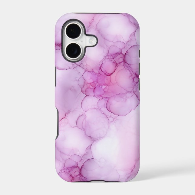 Light Pink Alcohol Ink Bubble Clouds Case-Mate iPhone Case (Back)