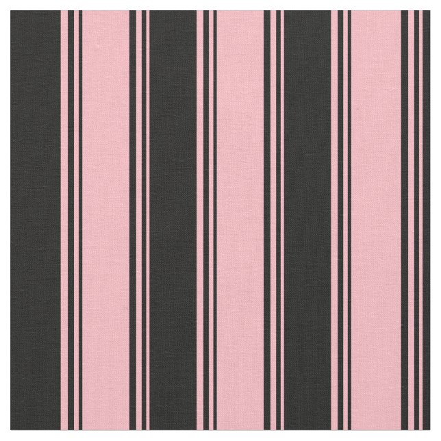 Light Pink and Black Colored Stripes Fabric (Close Up)