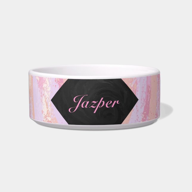 Light Pink and Black Monogram Bowl (Front)