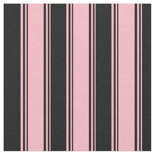 Light Pink and Black Stripes Pattern Fabric