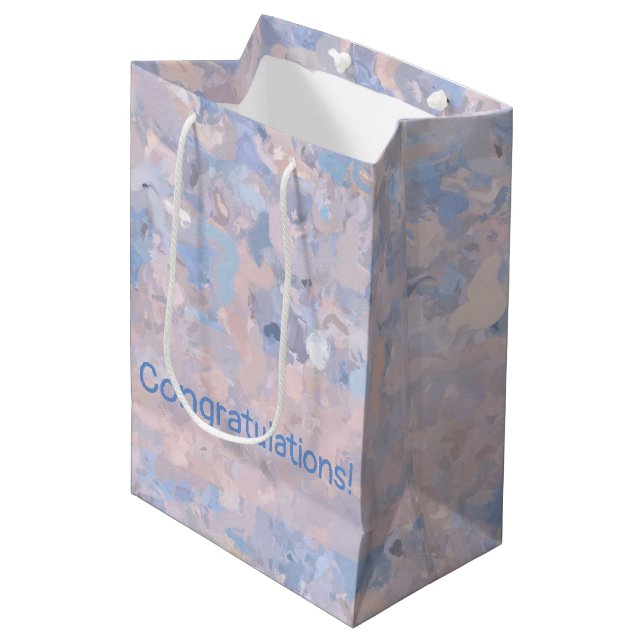 Light Pink and Blue Medium Gift Bag (Front Angled)