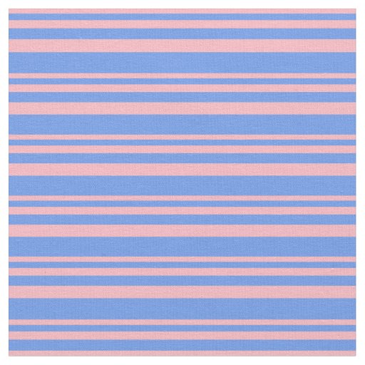 Light Pink and Cornflower Blue Stripes Fabric