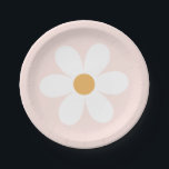 Light Pink and Daisy Birthday Paper Plates<br><div class="desc">light pink and daisy birthday plates</div>