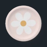 Light Pink and Daisy Birthday Paper Plates<br><div class="desc">light pink and daisy birthday plates</div>
