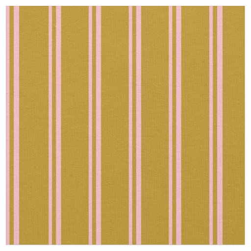 Light Pink and Dark Goldenrod Stripes Fabric