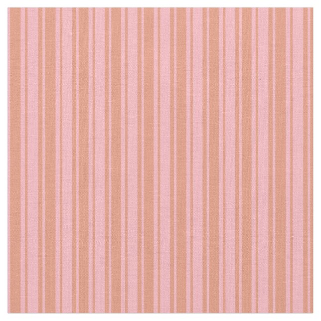 Light Pink and Dark Salmon Pattern of Stripes Fabric (Close Up)