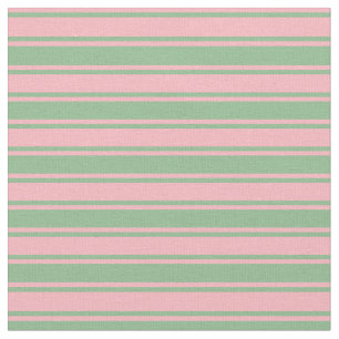 Light Pink and Dark Sea Green Stripes Pattern Fabric