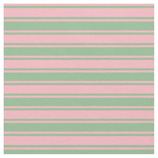 Light Pink and Dark Sea Green Stripes Pattern Fabric