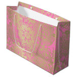 Light Pink and Gold Mandala Pattern Large Gift Bag
