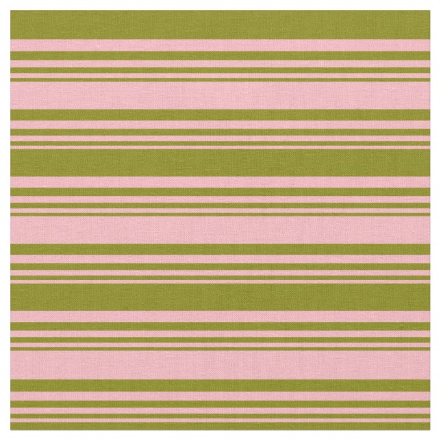 Light Pink and Green Lines/Stripes Pattern Fabric (Close Up)