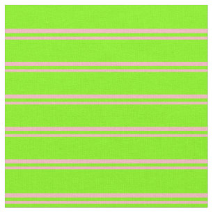 Light Pink and Green Stripes Pattern Fabric