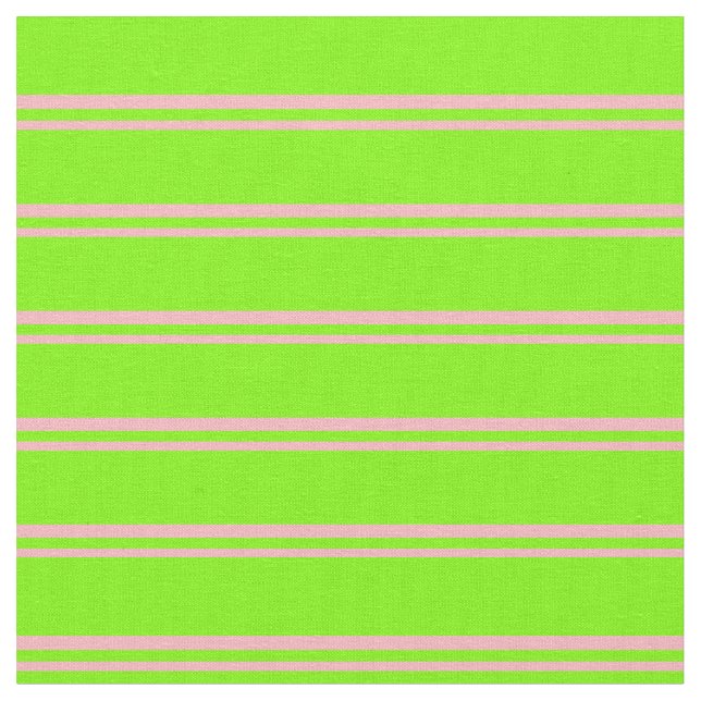 Light Pink and Green Stripes Pattern Fabric (Close Up)